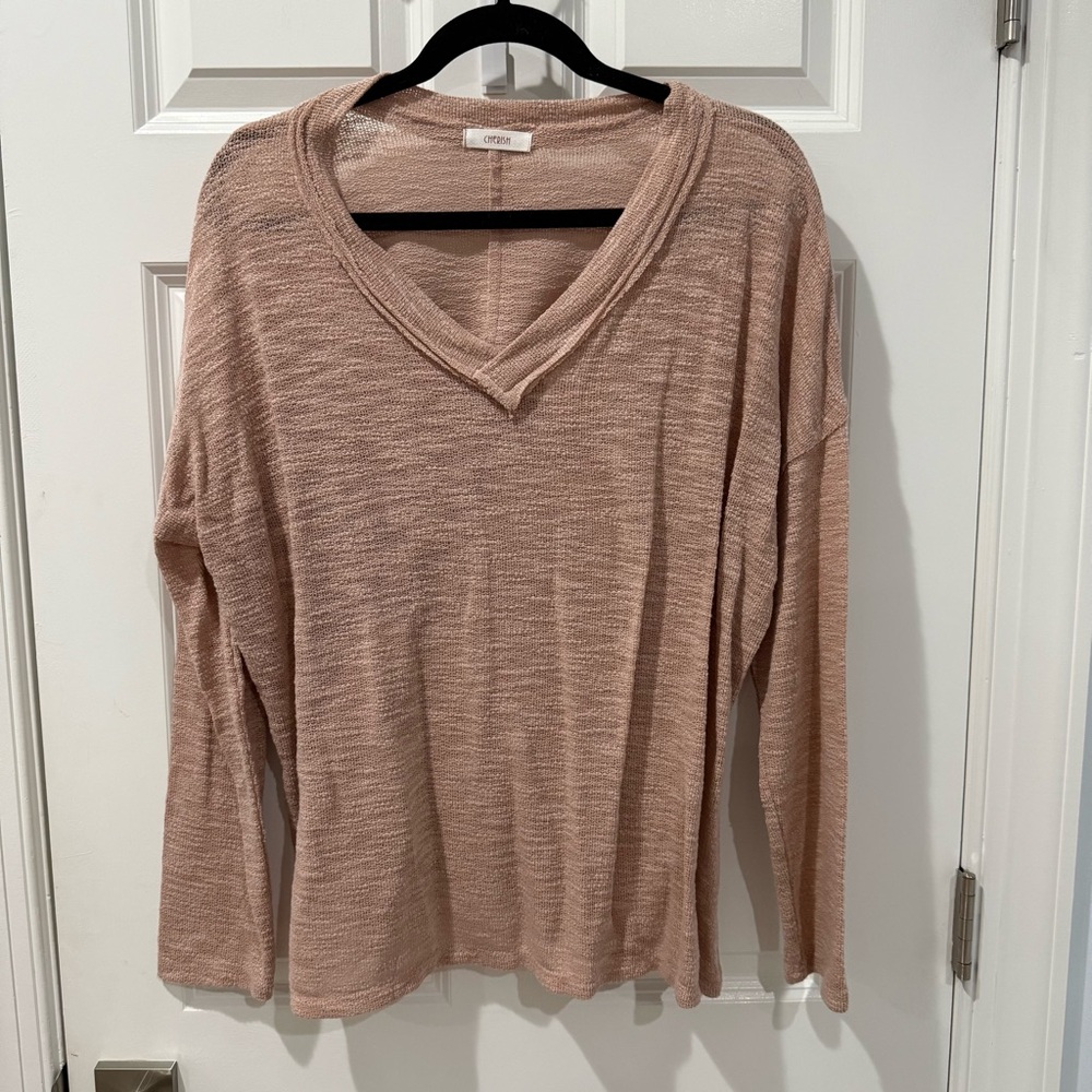 Cherish Tan Relaxed Long Sleeve Hoodie